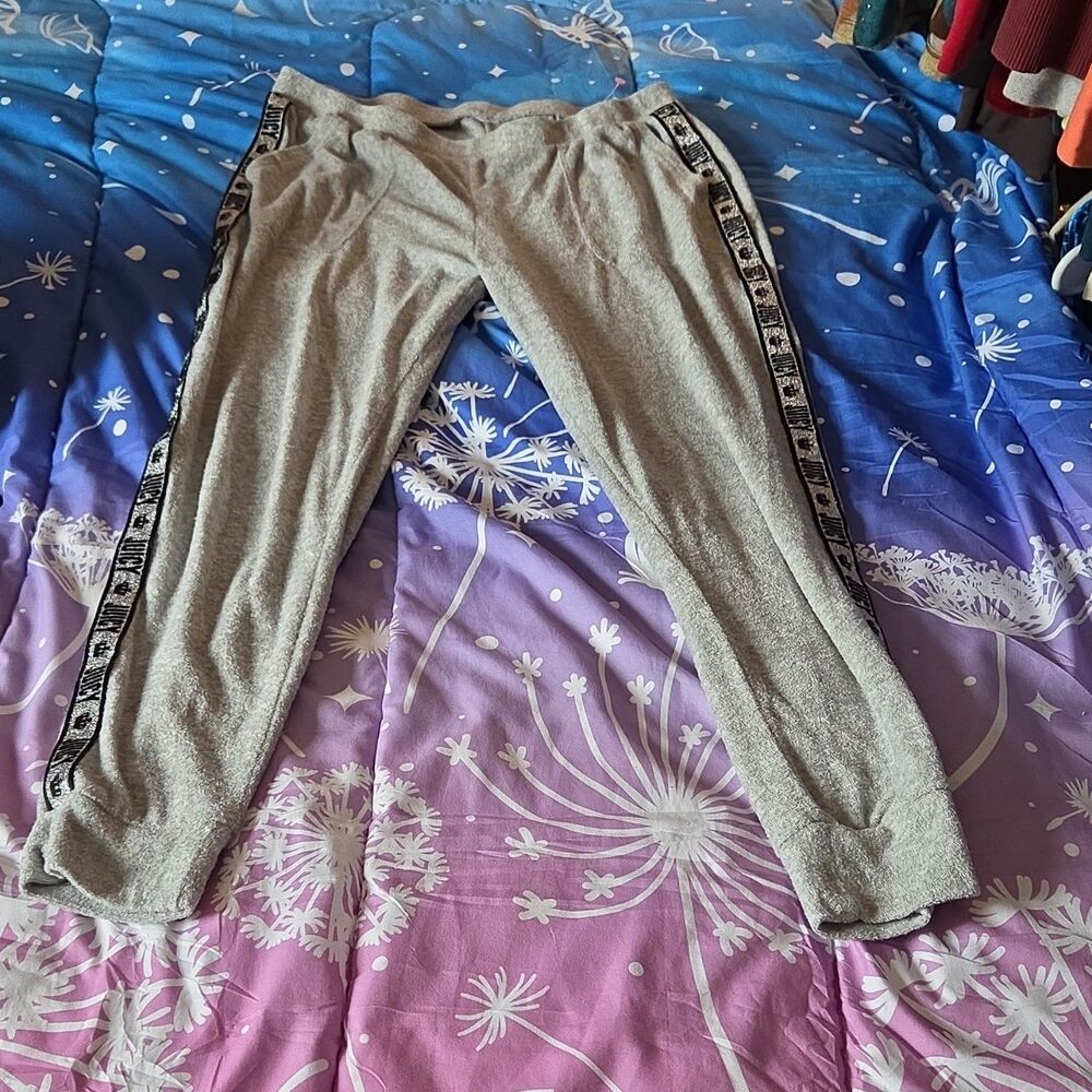 Juicy Couture Gray Terry Cloth Jogger Women's Pants Logo Embroidered Accents